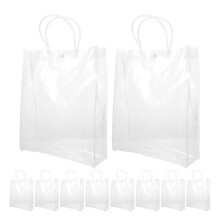 10 Stück durchsichtige PVC-Geschenktüten mit Henkeln