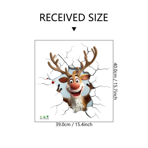 Julvinylklistermärken: Tomte, Ren, Gran – 1-pack 2