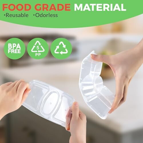 Conjunto de 20 recipientes reutilizáveis para lanches de 236 ml (8 oz), com 3 compartimentos. 1