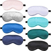 8 Pcs Sleep Mask, Silk Eye Mask for Sleeping with Adjustable Strap, Blackout Sleeping Eye Blindfold Soft Silk Mask for Men Women Adults (Multicolor)