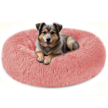 ELYF Plush Donut Dog Bed (80cm) - Calming Cat Bed for Indoor Cats Self-Warming Round Pet Cushion with Anti-Slip, Waterproof Base & Reversible Design,