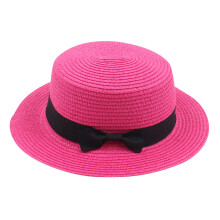 Sommer-Fedora-Strohhut für Kinder, Mädchen und Jungen, breitkrempig, lässig, Strandhut, Sonnenhut mit Visier |