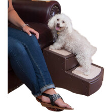 Pet Gear Easy Step II Pet Stairs, 2 Step for Cats/Dogs up to 75-pounds, Portable, Removable Washable Carpet Tread, Chocolate