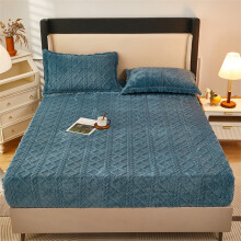 Drap-housse en flanelle épaisse 150 x 198 cm, enveloppant à 360, antidérapant, bordure double face, bleu – Compatible avec les matelas