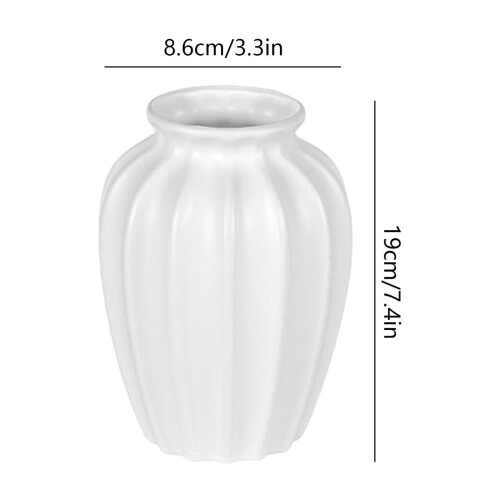 Weiße Kunststoffvase für Wohn- und Esstisch, 19 cm 1