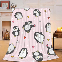 Couverture pingouin en polaire, ultra douce, chaude et moelleuse, adorable, cadeau pour chambre d'enfant (filles et garçons), 101,6 x 127,7 cm