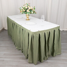 BalsaCircle 21 Fuß x 29 Zoll Polyester Bankett-Tischrock Eukalyptus Salbeigrün