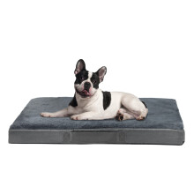 Nepfaivy Medium Dog Bed - Washable, Waterproof, Orthopedic Dog Bed and Mattress for Crate, 75?50?7.5cm, Soft, Removable Plush Covers, Dark Grey