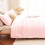 Blush Pink Fleece Queen Comforter Set 3-Piece 7