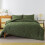 Olive Green King Comforter Set Boho Chevron 3-Piece 2