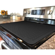Silicone Stove Top Cover for Electric Stove – Glass Cooktop Protector, Multi-functional Oven Cover (Black, 28x20), compatible with glass top stoves