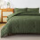 Olive Green King Comforter Set Boho Chevron 3-Piece 4