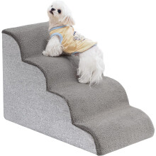 Uross Dog Stairs for Small Dogs- Dog Steps Stairs Ramps for High Bed Couch, High Density Foam Pet Steps Stairs for Dogs to Get on Bed, 4 Tiers Cat