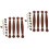 Leather Handle Hinges Silver Brown Cabinet Knobs Set of 2 1