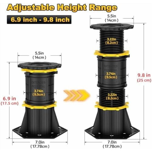 Adjustable Bed Support Legs 6.9-9.8 inch 4 pcs 1