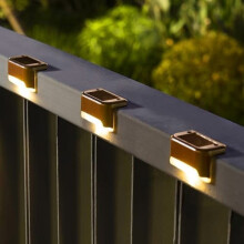 Kit com 16 luzes solares para deck, branco quente.