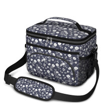 Geïsoleerde lunchtas met bloemenprint, 10x6,7x8 inch