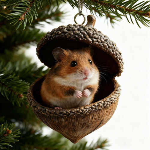 Pingente de árvore de Natal com animais da floresta, 8 cm 2