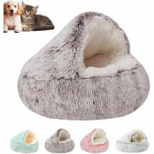 Cocoon-Shaped Cave Dog Bed with Lid – Cozy Covered Pet House for Small, Medium & Large Dogs