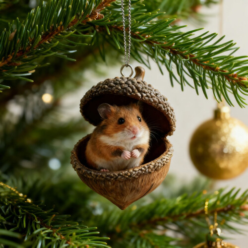Pingente de árvore de Natal com animais da floresta, 8 cm 1