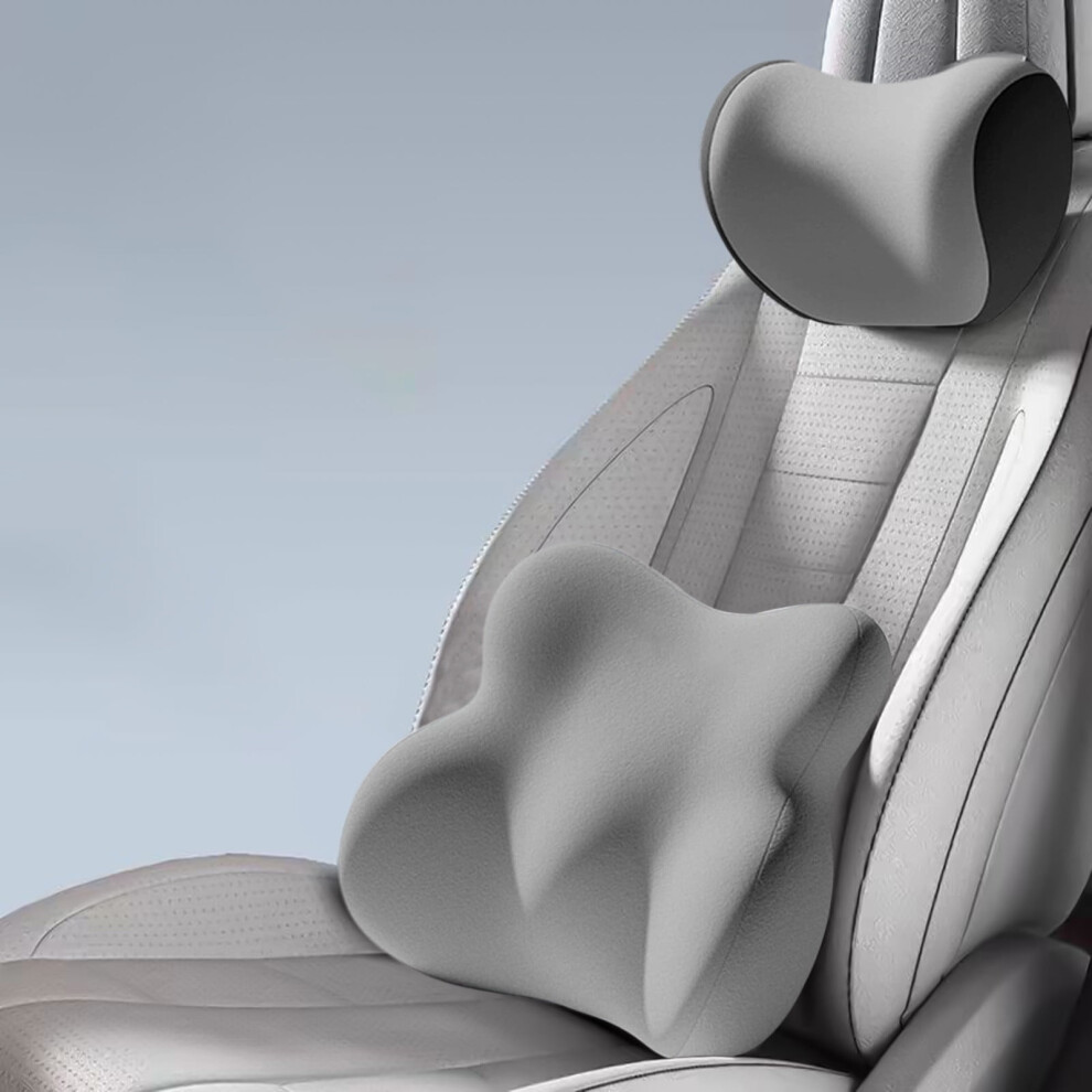 Famtkt Car Headrest & Lumbar Support Cushion For Car Seat And Office Chair, Compatible With Most Vehicles Dark 9165521434244