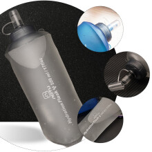 Garrafa de água portátil de silicone TPU cinza (1 unidade)