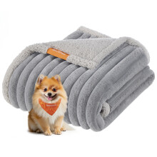Feandrea Waterproof Dog Blanket, S, 73 x 63 cm, Pet Blanket for Miniature Dogs, Machine Washable, Reversible Dog Couch Cover Protector, Dove Grey and