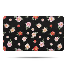 Pioneer Flower badkamermat met bloemenmotief, antislip microvezelmat met rubberen achterkant, zachte bad-/douchemat van 43 x 76 cm.