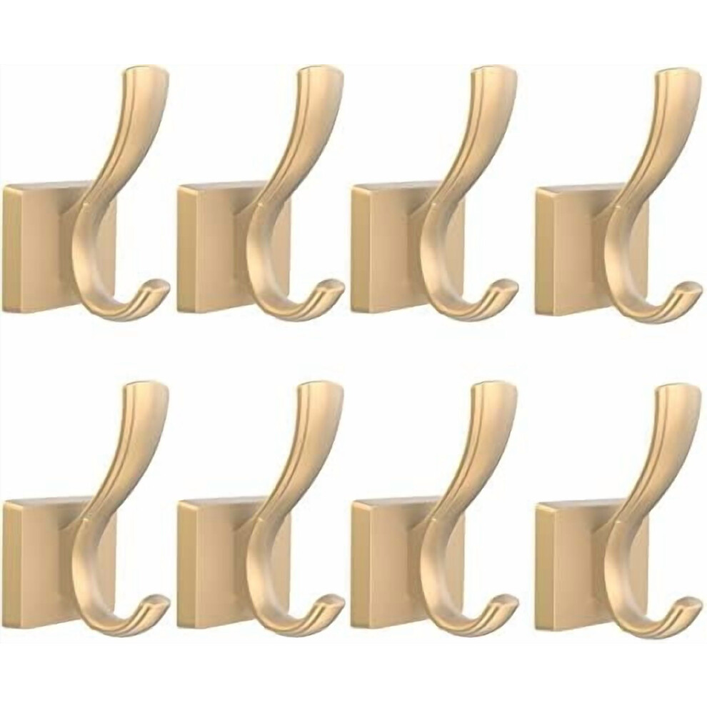 Gold Wall Towel Hooks, Heavy Duty Metal Bath/Bedroom/Kitchen Hooks (8 Pack) Â Compatible With Standard Walls 9165521435340