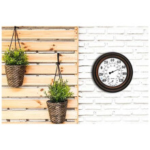 20cm Antique Indoor Outdoor Thermometer Hygrometer Temperature Humidity Meter Wall Clock Thermometer for Home Decor