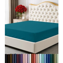 Drap-housse Queen - Drap de fond - Poche profonde - Microfibre douce - Résistant au rétrécissement et à la décoloration - Entretien facile - 1