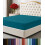 Drap-housse Queen à poches profondes en microfibre douce denim bleu 1