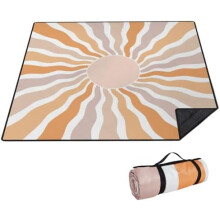 Manta de picnic extragrande para exteriores de 80''x80'', impermeable y resistente a la arena, plegable, para playa, camping, césped y parques.