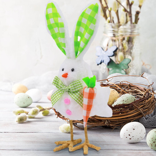 Decorațiuni de Paște, Decor de primăvară cu păsări - Figurine de păsări de Paște de primăvară, Ornament de iepuraș de Paște, 1