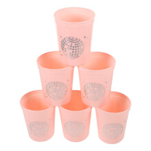 6er-Packung pinkfarbene Trinkbecher aus robustem, wiederverwendbarem Kunststoff für Partys, Hochzeiten und den Haushalt