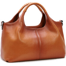 Bolso de mano para mujer, de piel, con asa superior, estilo clásico, tipo cartera, bandolera, ideal para el trabajo o viajes. Color marrón.