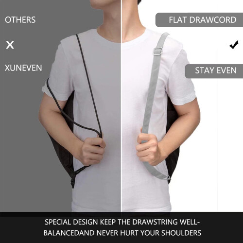 Αδιάβροχη τσάντα αθλητισμού Unisex με κορδόνι Oxford Lightweight, μαύρη 2