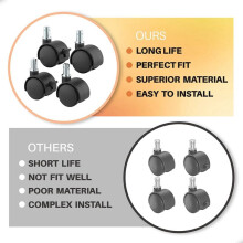 Trash Can Mobile Attachable Wheels Replacement for 8 Gallon to 23 Gallon Trash Cans Stainless Garbage Can Wheels - 4 Pcs