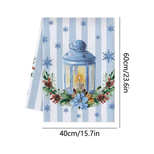 Χριστουγεννιάτικες πετσέτες τσαγιού 60x40cm με κέντημα 2