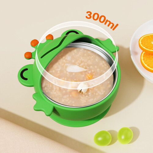 PRETXORVE Μπολ με Βεντούζα για Μωρά 300ml, Μπολ για Νήπια από Ανοξείδωτο Ατσάλι με 2