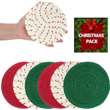 DISEN Cotton & Linen Drink Coasters (6 Pack)