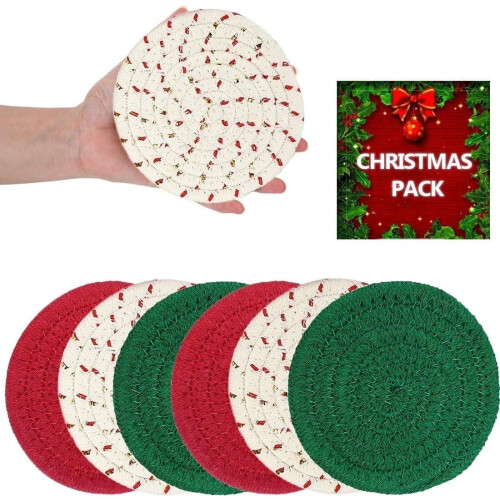 DISEN Cotton & Linen Drink Coasters (6 Pack)