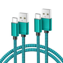 USB-C Laddarkabel 1,8 m 2-pack, Nylon Snabbladdningskabel Kompatibel med Samsung Galaxy S10-S23, Moto Z3-Z4/G7-G9Play/Edge One5G, Steam Deck