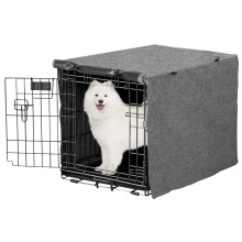 X-ZONE PET Double Door Dog Crate Cover - Polyester Pet Kennel Cover (Fits 24 30 36 42 48 inches Wire Crate)
