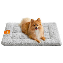 Feandrea Warm Dog Cat Bed, Dog Mattress for Crate, Pet Blanket for Dogs and Cats, 60 x 45 cm, S, Machine Washable Dryer Friendly, Non Slip, Dove Grey