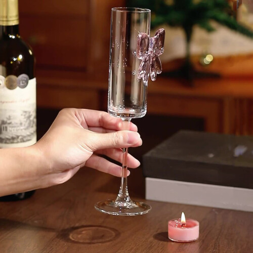 Rosa Champagnergläser, 24,5 cm, 160 ml, 2-teiliges Set 2