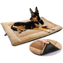 ASIJIA Dog Bed Mat Large 90 x 56CM Washable Fluffy Sherpa Cat Bed Cushion with Anti-Slip Bottom, Warm Pet Dog Crate Mattress for Medium and Large