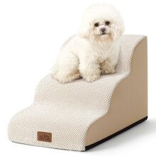 COZY KISS Dog Stairs for Small Dogs, Curved Pet Step with Leakproof Cover, High Density Foam Cat Ramp for Bed or Sofa, Lightweight, Durable, Comfort,