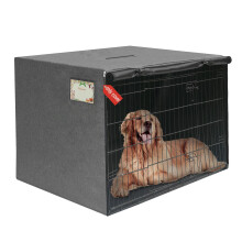 HiCaptain Dog Cage Cover for Wire Cages, Dog Crate Cover, Windproof, for Indoor and Outdoor Use (Cover Only, 63.5 x 48.3 x 50.8 cm (L x W x H))
