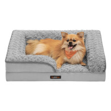 Feandrea Orthopedic Dog Bed for Medium Dogs, Memory Foam Dog Bed Sofa Pet Couch with Sides, Removable Washable Cover and Waterproof Liner, 71 x 58 x